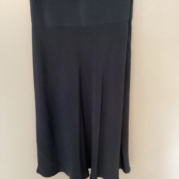 J Crew Sophia Dress Size 4 Navy Blue 100% Silk Fit & Flare Evening Cocktail - Picture 6 of 14